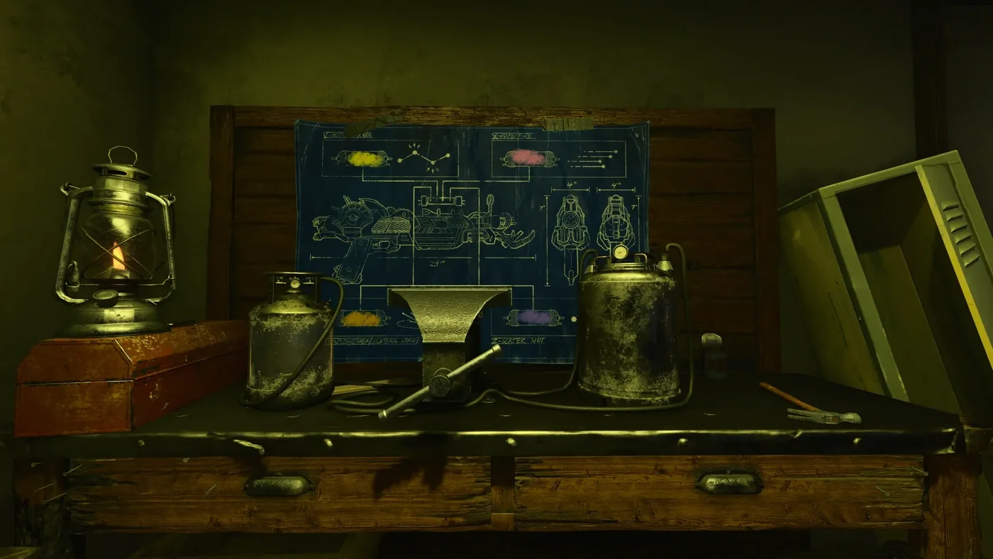 The Ray Gun Assembly Kit on its workbench, Alpha Omega, Call of Duty Black Ops 4 Zombies
