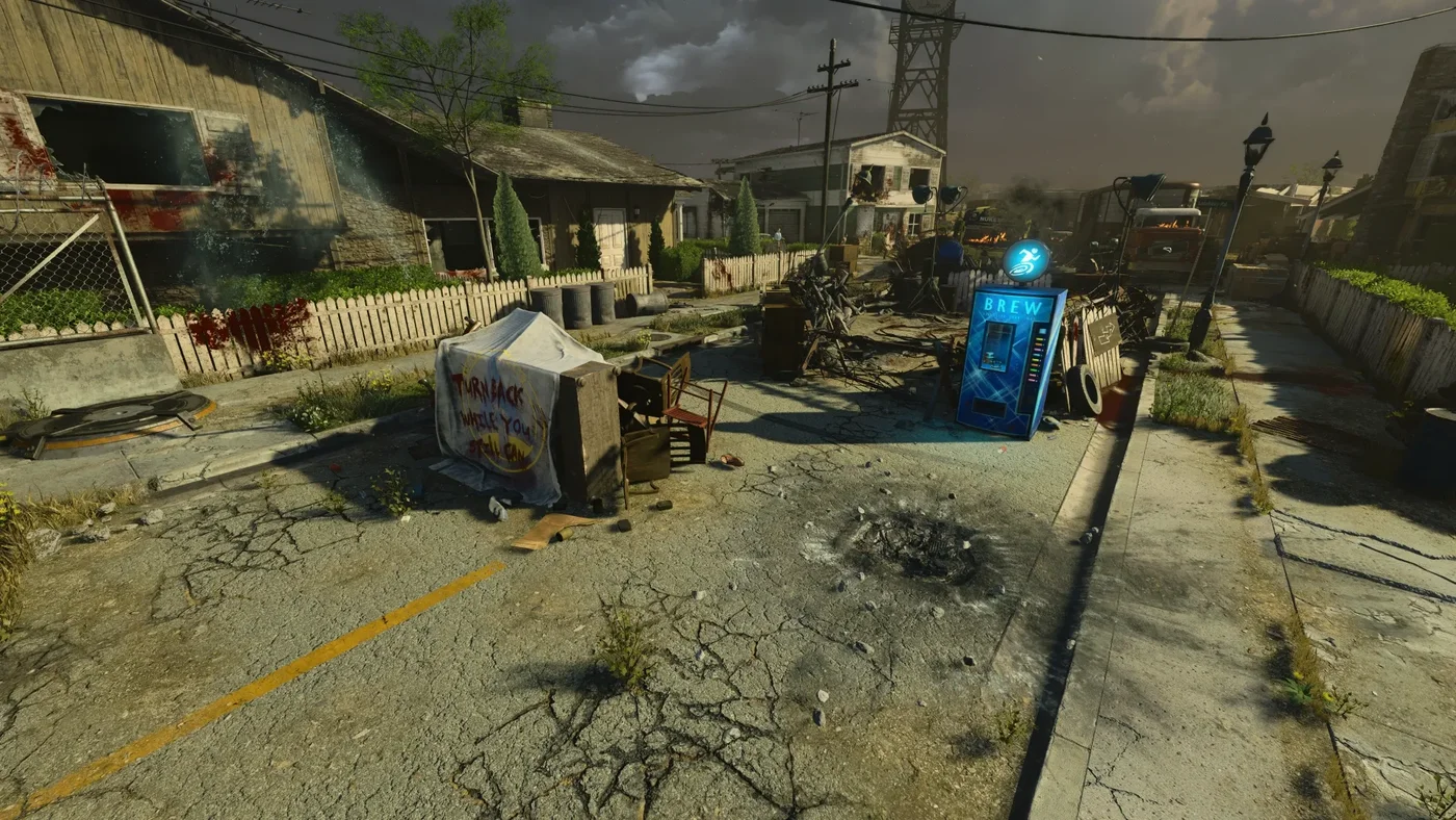 Center Street, with the houses on each side, Alpha Omega, Call of Duty Black Ops 4 Zombies