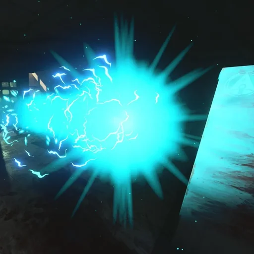 The blue Elemental Orb floating in a dark room, Alpha Omega, Call of Duty Black Ops 4 Zombies
