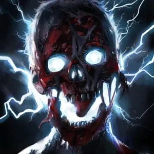The electrified face of Cornelius Pernell with glowing eyes, jumpscare, Alpha Omega, Call of Duty Black Ops 4 Zombies