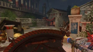 Apollo's Will held in first person, with its spear, Ancient Evil, Call of Duty Black Ops 4 Zombies