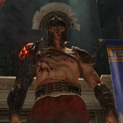 Perseus, the Zombie Warlord, in his crested helmet, Ancient Evil, Call of Duty Black Ops 4 Zombies