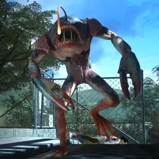 A Crog Brute standing by a chain-link fence, Attack of the Radioactive Thing, Call of Duty Infinite Warfare Zombies