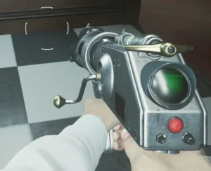 The Modular Atomic Disintegrator held in first person, with its crank on the side, Attack of the Radioactive Thing, Call of Duty Infinite Warfare Zombies