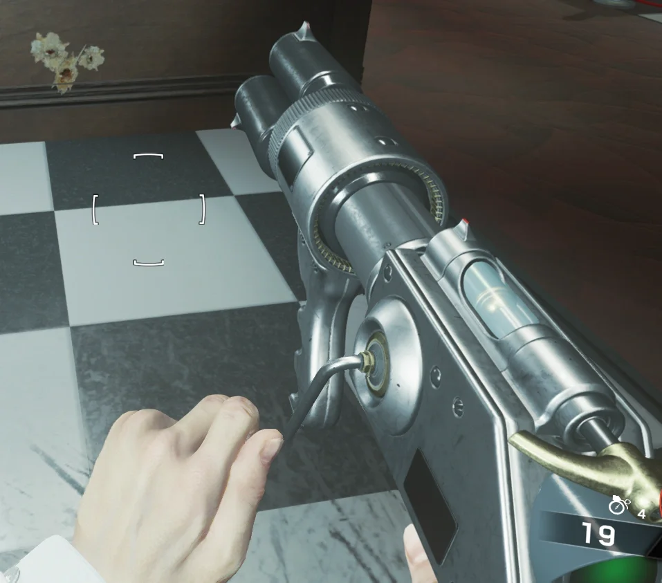 Winding up the crank of the Modular Atomic Disintegrator before a charged shot, Attack of the Radioactive Thing, Call of Duty Infinite Warfare Zombies