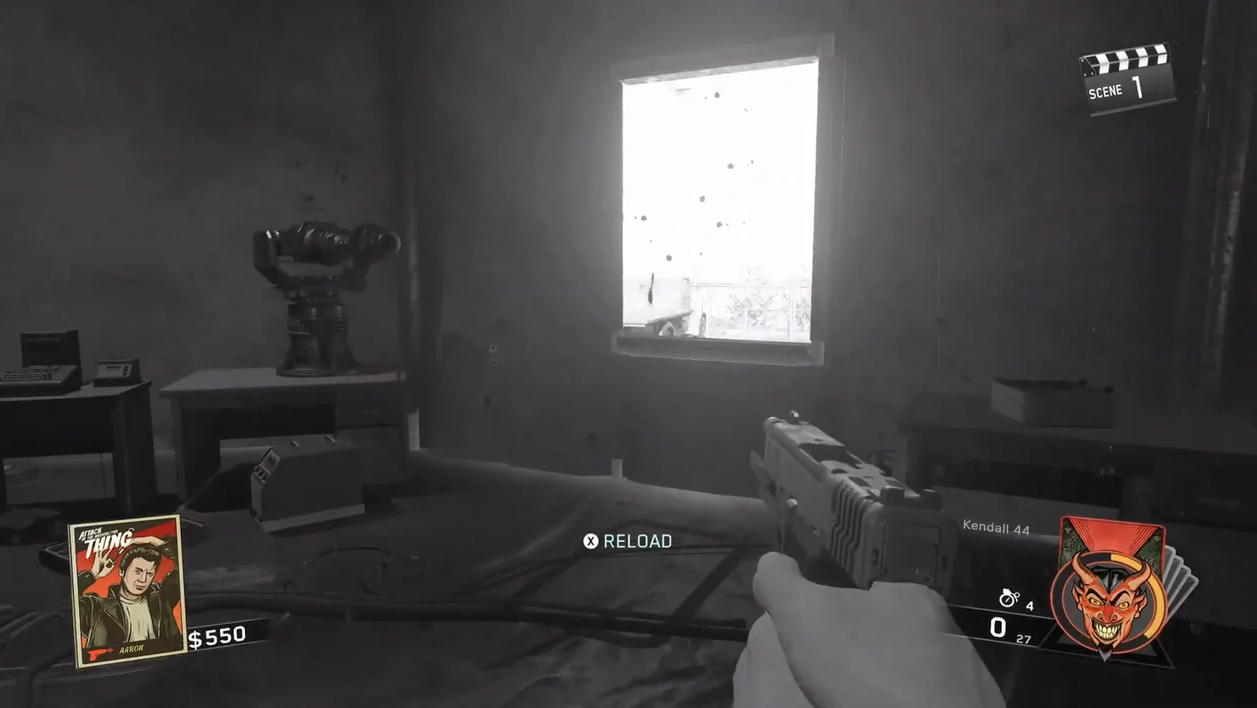 The ray machine on its table under a window of the tent, Attack of the Radioactive Thing, Call of Duty Infinite Warfare Zombies