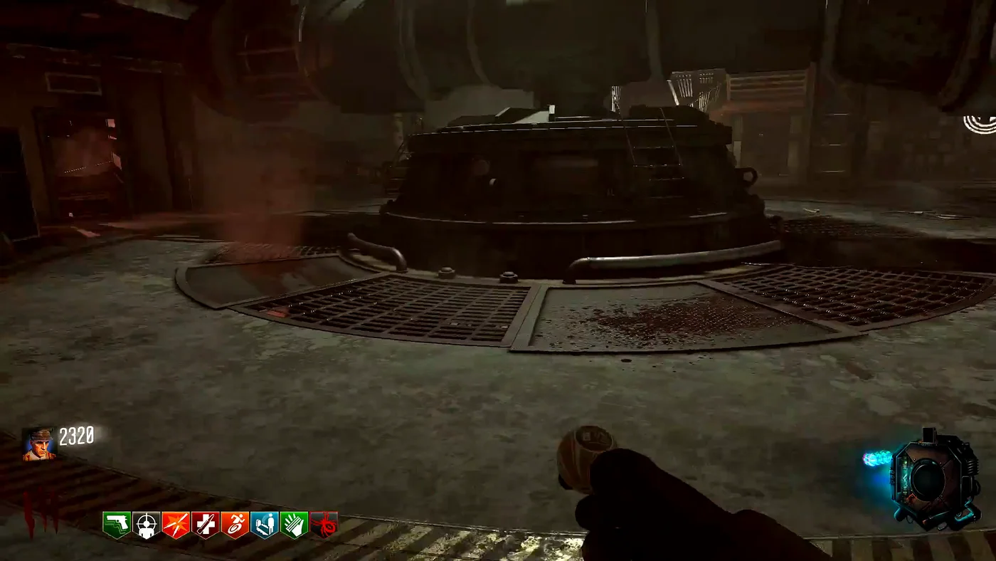 The base of the centrifuge in the middle of the starting room, Ascension, Call of Duty Black Ops III Zombies