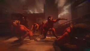 Space Monkeys in orange suits crawling over the ground, achievement image of Chimp on the Barbie, Ascension, Call of Duty Black Ops III Zombies