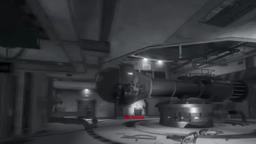 The centrifuge in the middle of the starting room, in black and white before the power, in Ascension, Call of Duty Black Ops Zombies