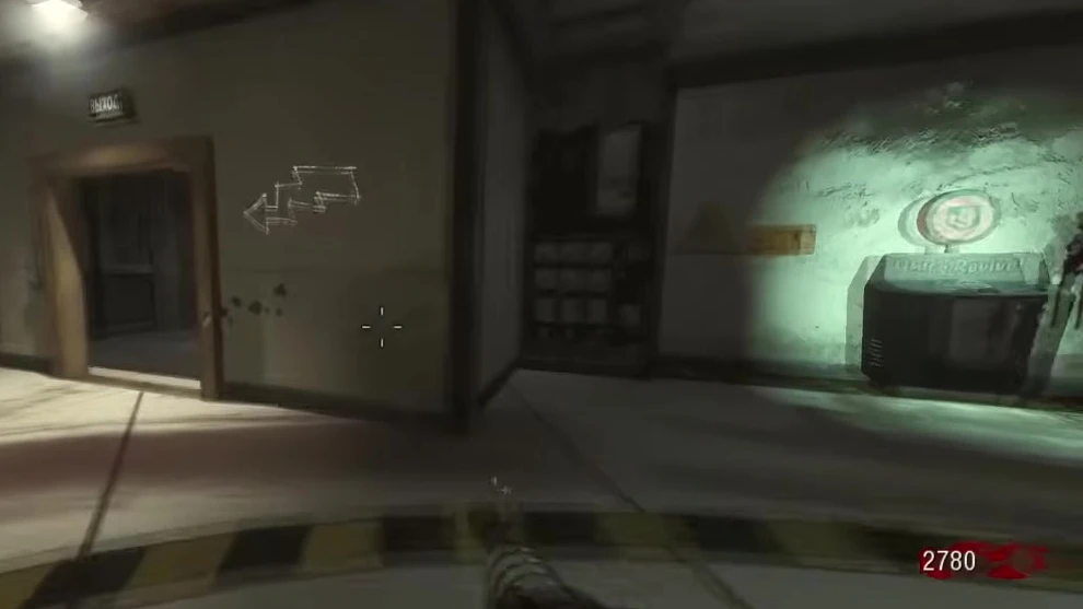 The Quick Revive machine on the lower floor of the centrifuge room, right of the door towards the power, in Ascension, Call of Duty Black Ops Zombies