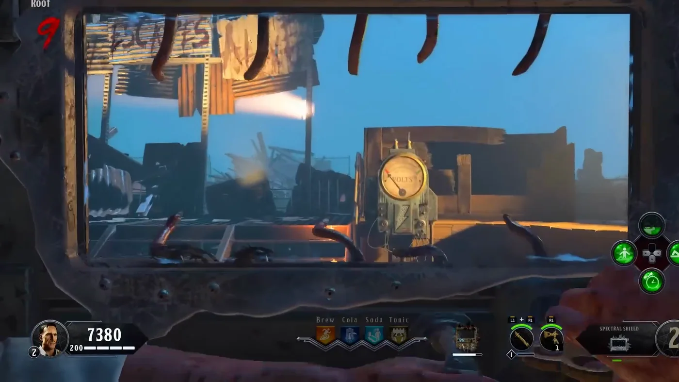 The voltmeter of the Roof seen through the Spectral Shield, Blood of the Dead, Call of Duty Black Ops 4 Zombies