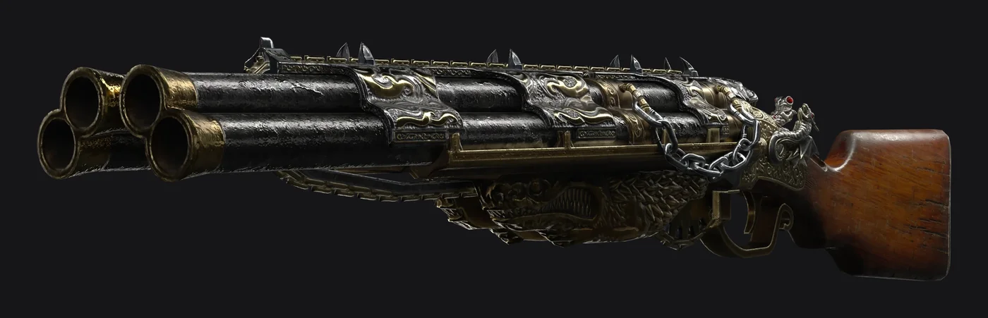 The Sweeper, the Pack-a-Punched Blundergat, render, Blood of the Dead, Call of Duty Black Ops 4 Zombies