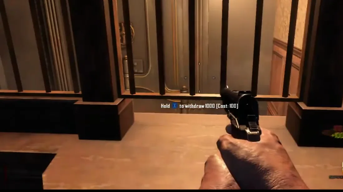The bank teller window, Hold to withdraw in Buried, Call of Duty Black Ops II Zombies