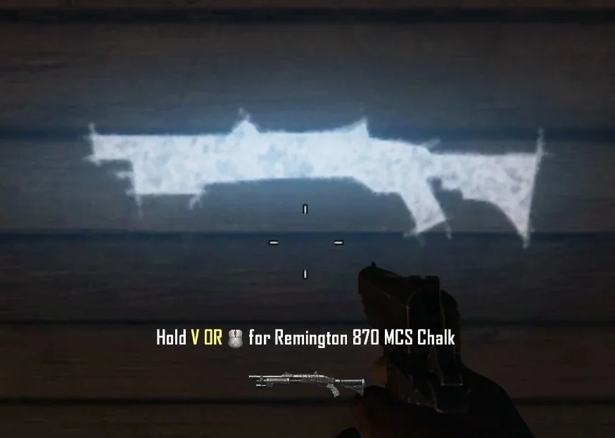 The Remington 870 MCS chalk drawing on a wall, Hold for Remington 870 MCS Chalk in Buried, Call of Duty Black Ops II Zombies