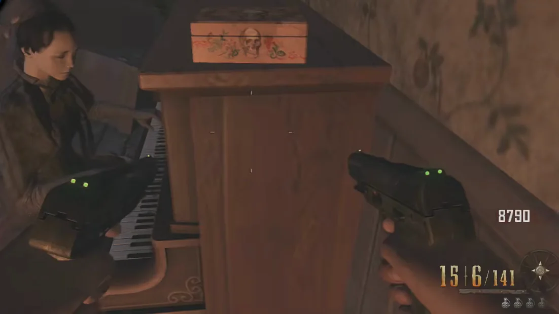 The Ghost playing the piano in the mansion in Buried, Call of Duty Black Ops II Zombies