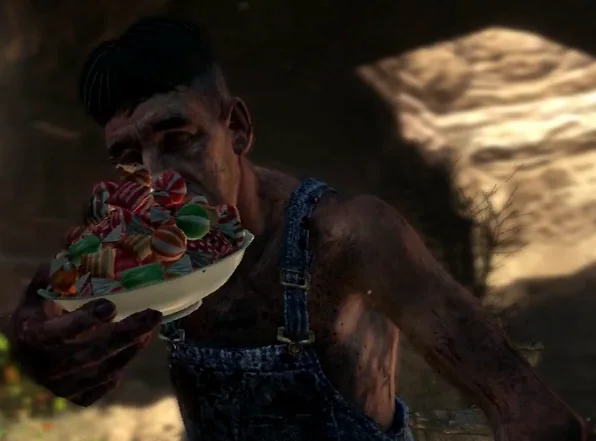 Leroy eating a bowl of Candy in Buried, Call of Duty Black Ops II Zombies