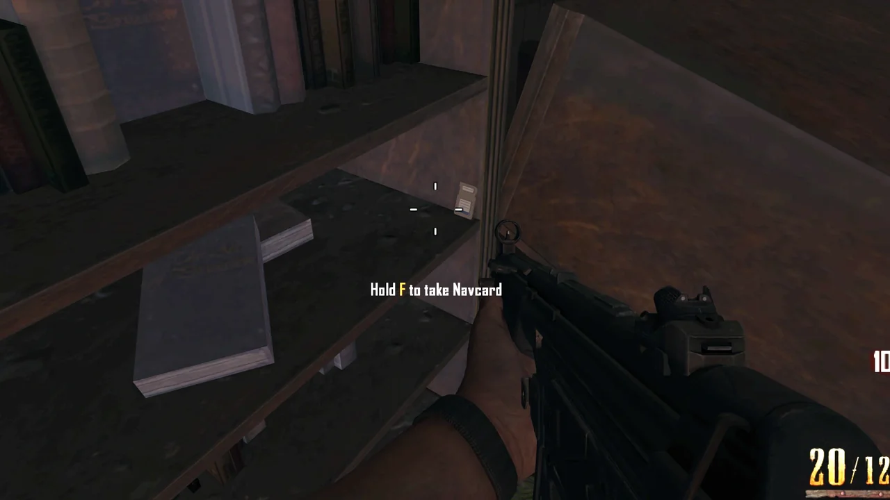 The Buried Navcard on a bookshelf of the mansion, Hold F to take Navcard in Buried, Call of Duty Black Ops II Zombies