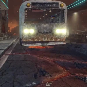 The TranZit bus at the depot at the Bus Depot in TranZit, Call of Duty Black Ops II Zombies