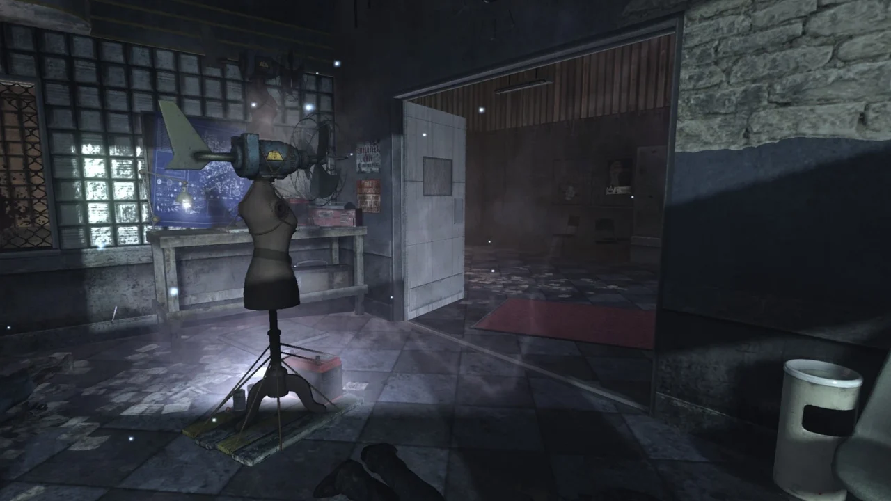 A Turbine placed in front of the metal door of the depot hall, door powered open, in TranZit, Call of Duty Black Ops II Zombies