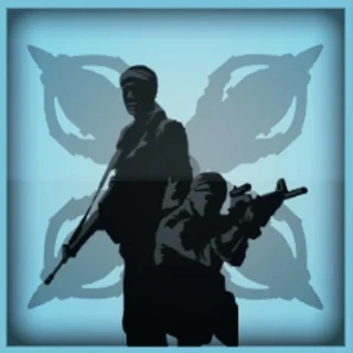 Ensemble Cast achievement icon, the silhouettes of two soldiers, Call of Duty Black Ops Zombies