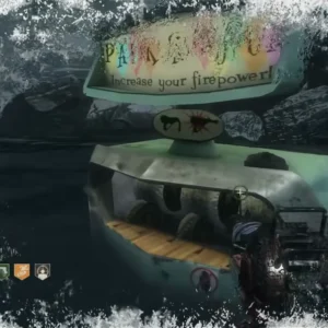 The Pack-a-Punch machine in the water, Increase your firepower, in Call of the Dead, Call of Duty Black Ops Zombies