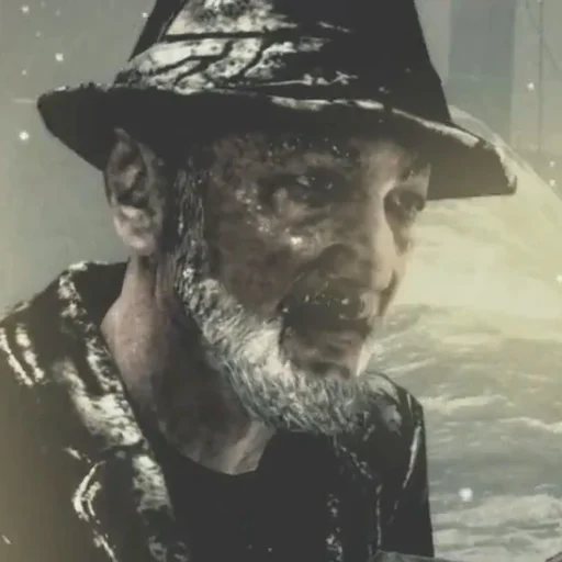 Robert Englund in his hat, close-up from the Call of the Dead trailer, Call of Duty Black Ops Zombies