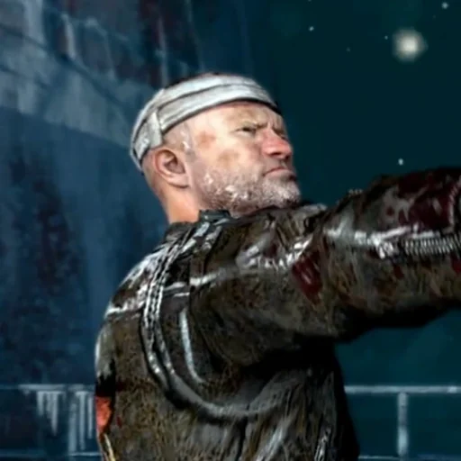 Michael Rooker aiming a shotgun, from the Call of the Dead reveal trailer, Call of Duty Black Ops Zombies