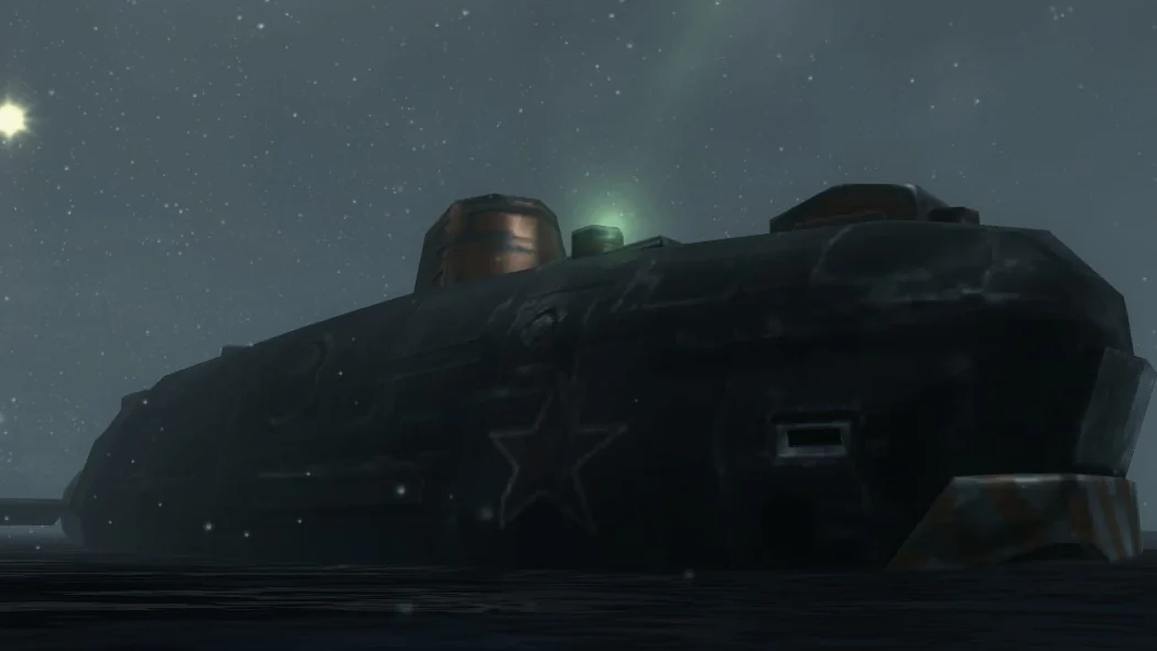 The submarine surfacing off the coast during the Easter egg, in Call of the Dead, Call of Duty Black Ops Zombies