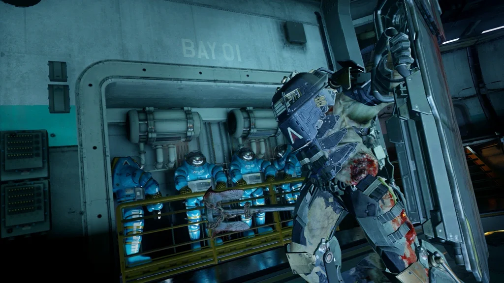 A Goliath Exo Zombie in the ship, Carrier, Call of Duty Advanced Warfare Zombies