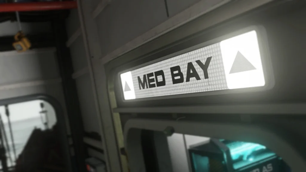 The Med Bay sign over its entrance, Carrier, Call of Duty Advanced Warfare Zombies