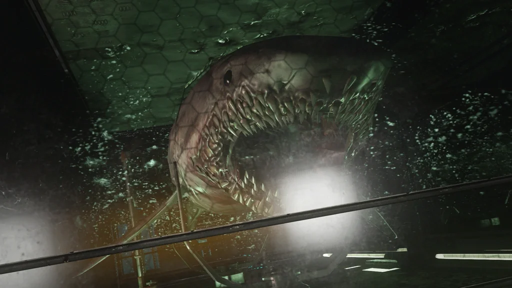 The shark swimming under the Moon Pool, Carrier, Call of Duty Advanced Warfare Zombies