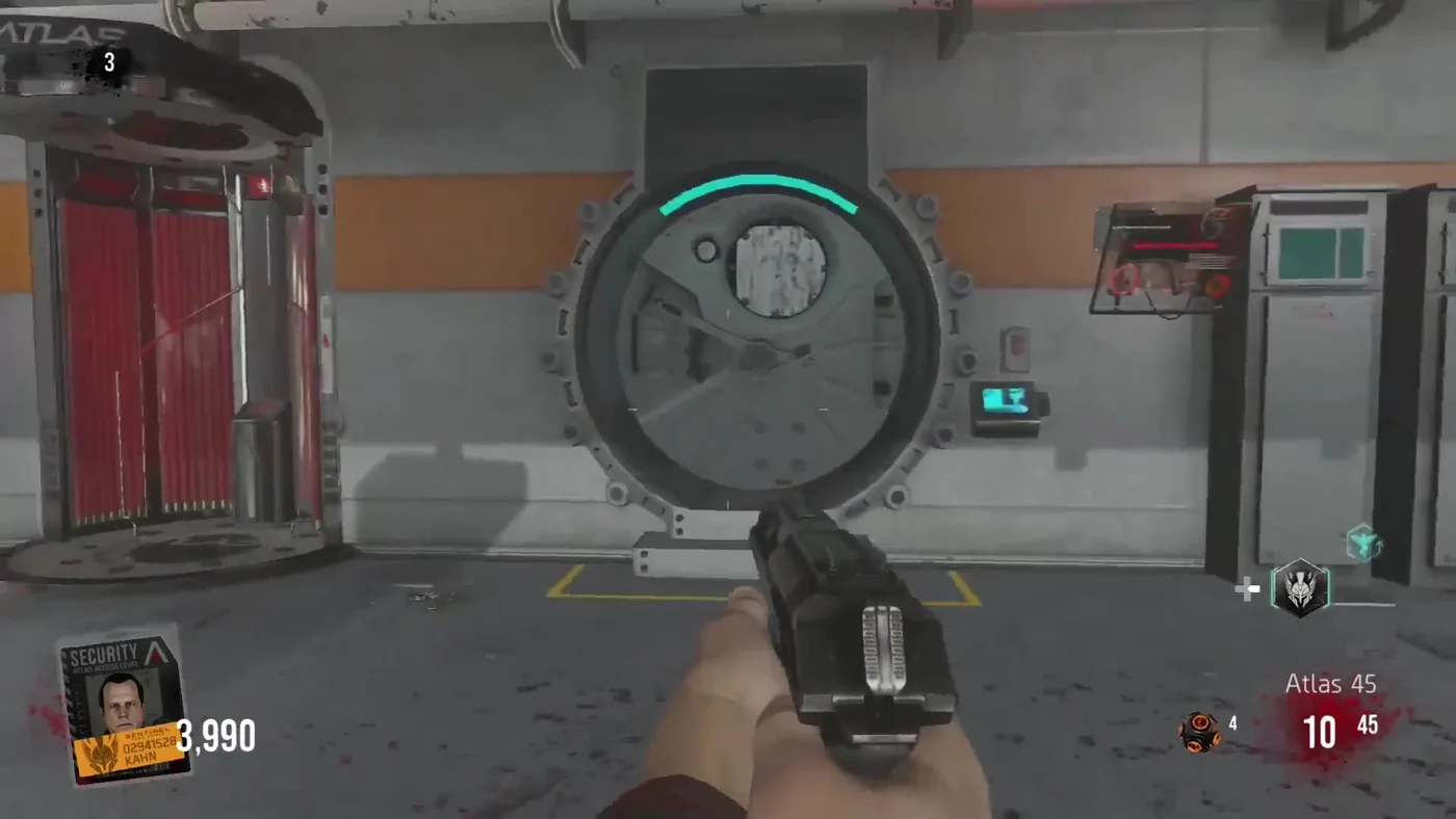 The vault door of the Gun Deck, where the data tablets are placed, Carrier, Call of Duty Advanced Warfare Zombies