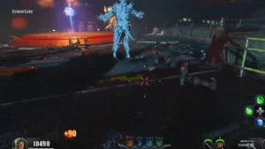A zombie frozen by the Winter's Howl at Groom Lake, Classified, Call of Duty Black Ops 4 Zombies