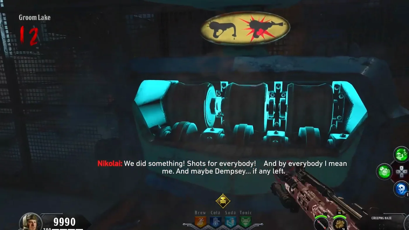 The Pack-a-Punch Machine glowing in its alcove at Groom Lake, Classified, Call of Duty Black Ops 4 Zombies