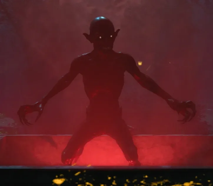 A Crimson Nosferatu, red-skinned with glowing eyes, Dead of the Night, Call of Duty Black Ops 4 Zombies