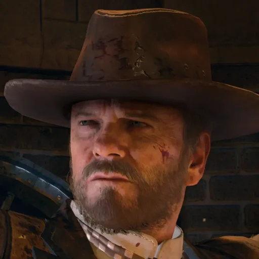 Gideon Jones in his cowboy hat, official portrait, Dead of the Night, Call of Duty Black Ops 4 Zombies
