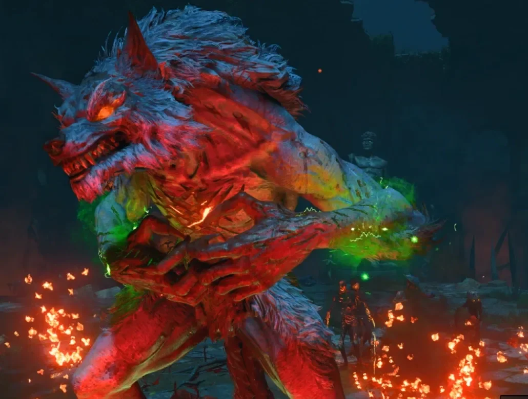 The Shadow Werewolf trapped during the boss fight in the Ruins, Dead of the Night, Call of Duty Black Ops 4 Zombies