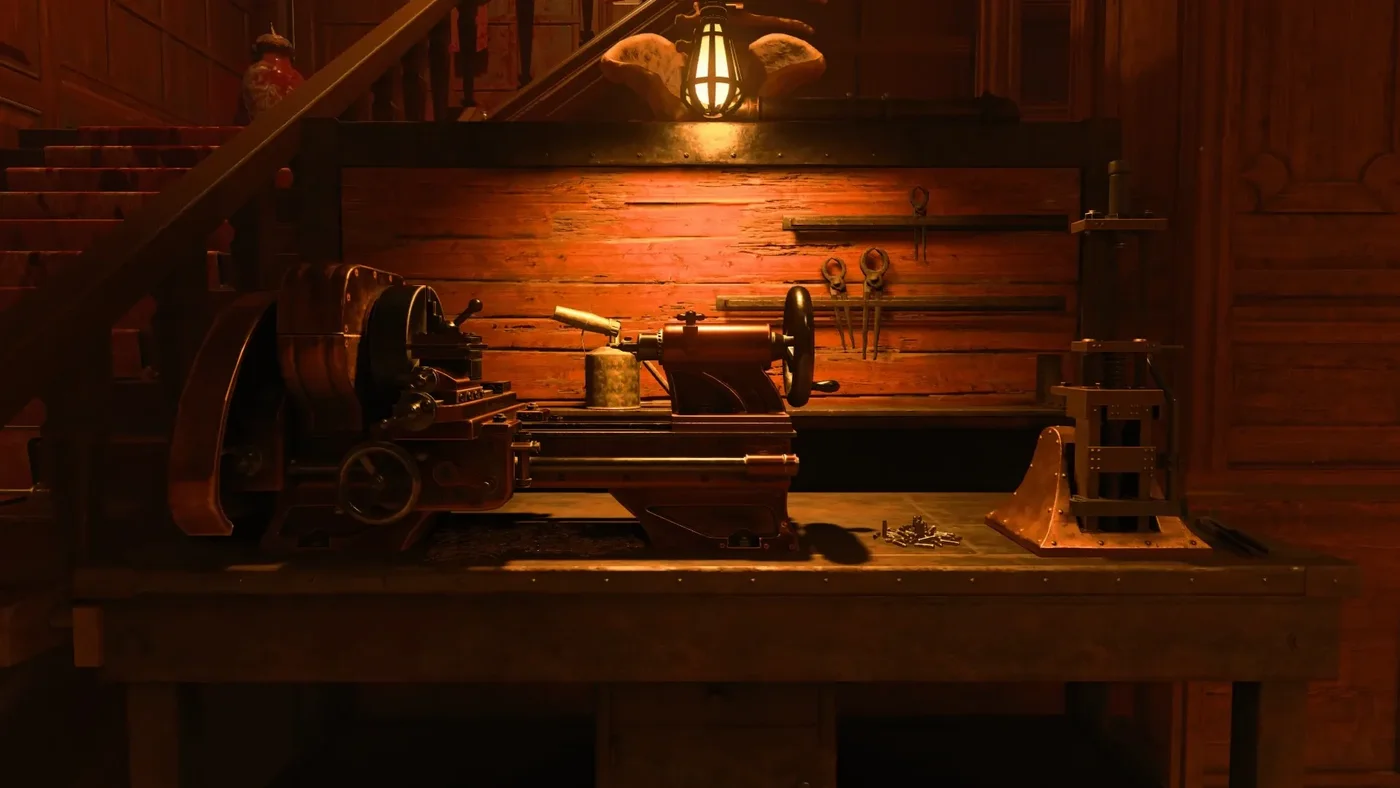 The Silver Bullet Dispenser crafting bench in the Library, Dead of the Night, Call of Duty Black Ops 4 Zombies