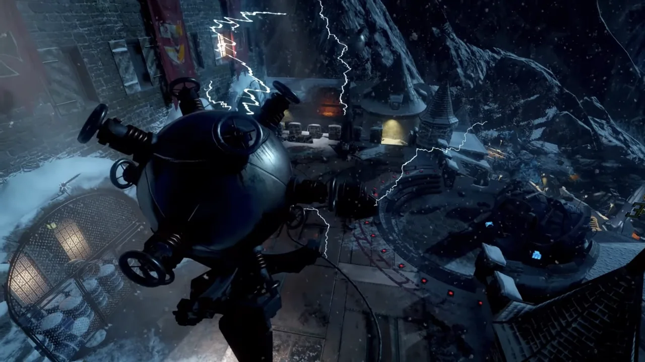 The Death Ray standing on the Bastion of Der Eisendrache, Call of Duty Black Ops III Zombies