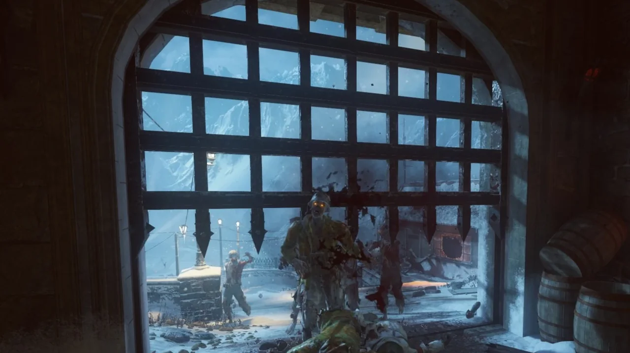 The Gate Trap, an iron gate coming down on zombies in Der Eisendrache, Call of Duty Black Ops III Zombies