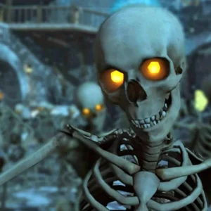 Skeletons with glowing eyes in the castle of Der Eisendrache, Call of Duty Black Ops III Zombies