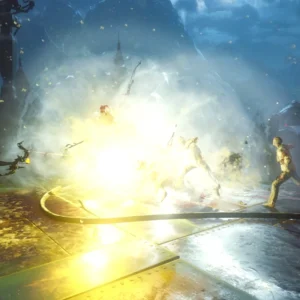 An arrow of the Wrath of the Ancients exploding among zombies in Der Eisendrache, Call of Duty Black Ops III Zombies
