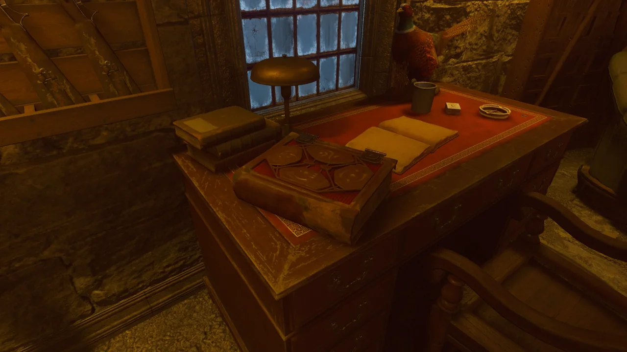 A copy of the Kronorium on a desk of the Trophy Room in Der Eisendrache, Call of Duty Black Ops III Zombies
