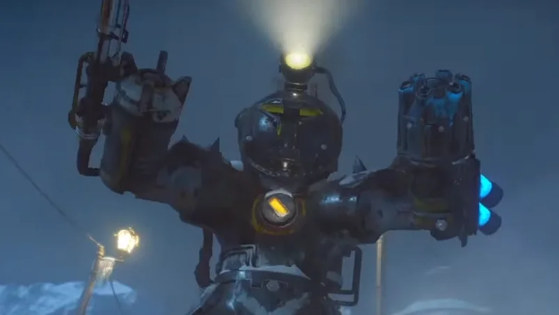 The Panzersoldat in its armoured suit with its electric arm cannon in Der Eisendrache, Call of Duty Black Ops III Zombies