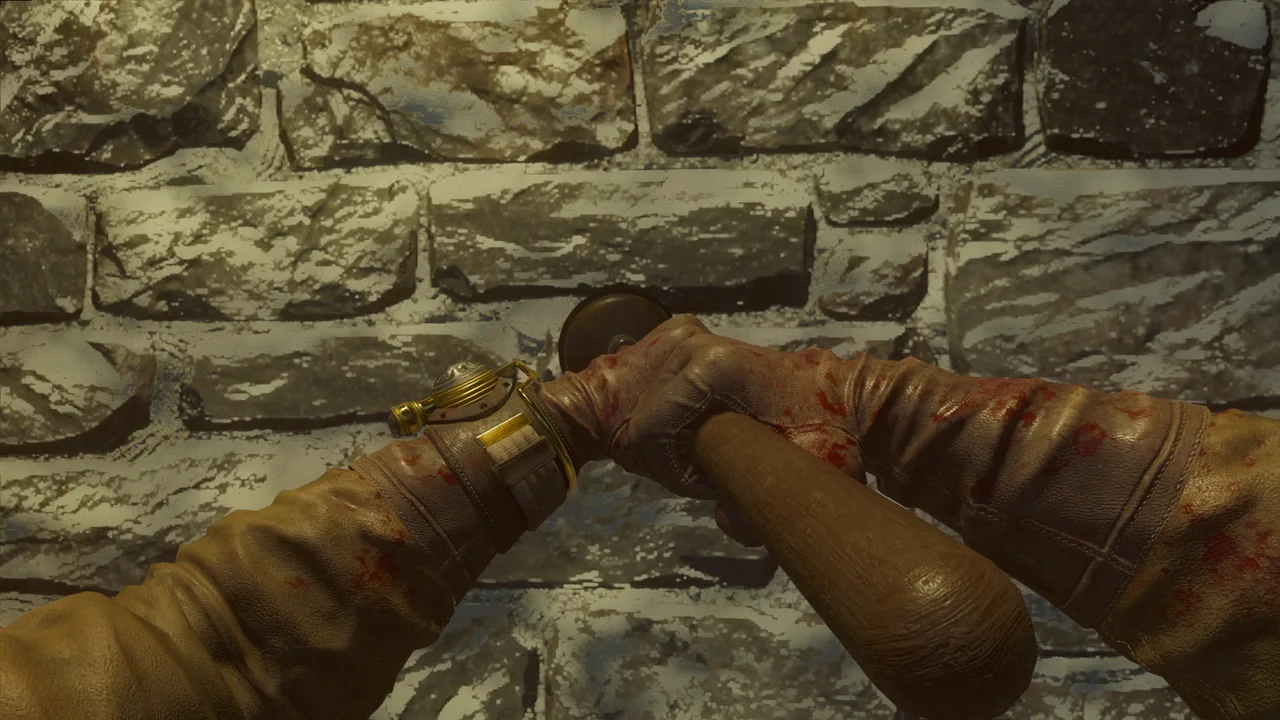 Hitting a wall with the Plunger, first-person view in Der Eisendrache, Call of Duty Black Ops III Zombies