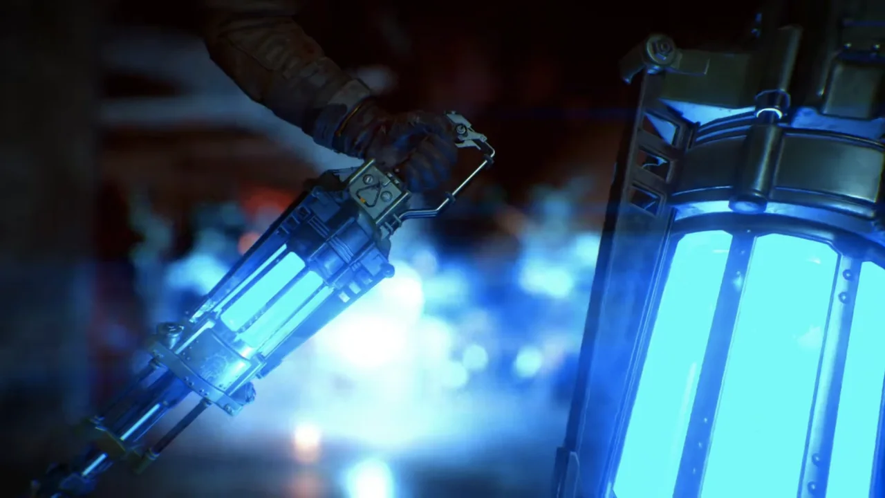 A player holding the Ragnarok DG-4 in Der Eisendrache, Call of Duty Black Ops III Zombies