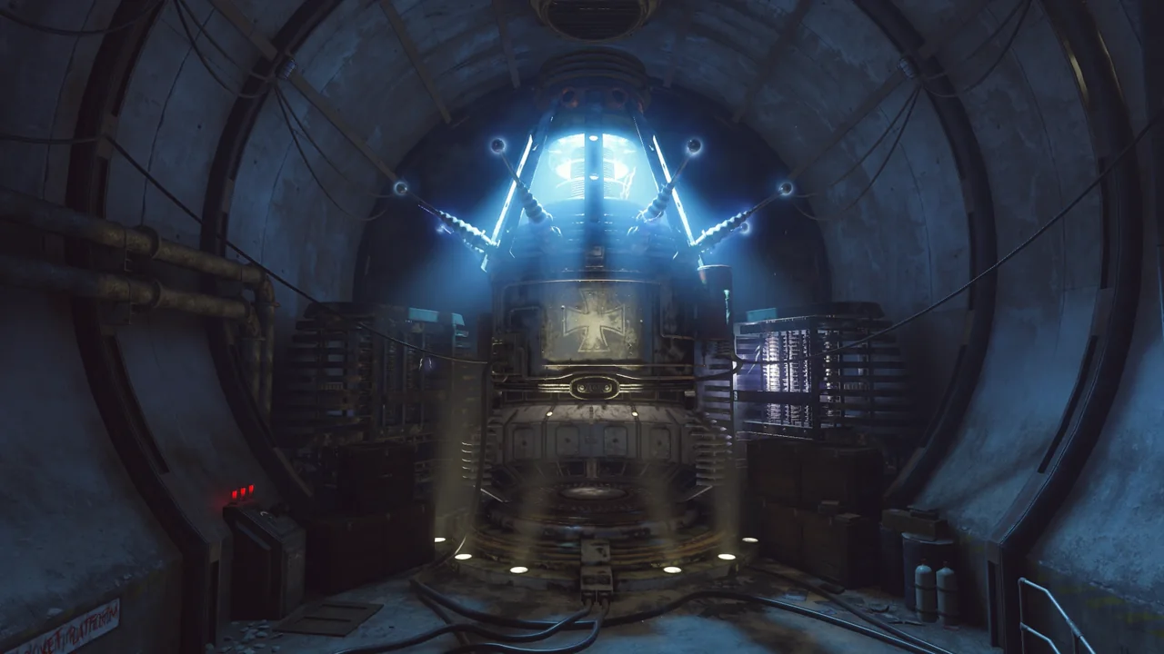 The teleporter in its round tunnel in Der Eisendrache, Call of Duty Black Ops III Zombies