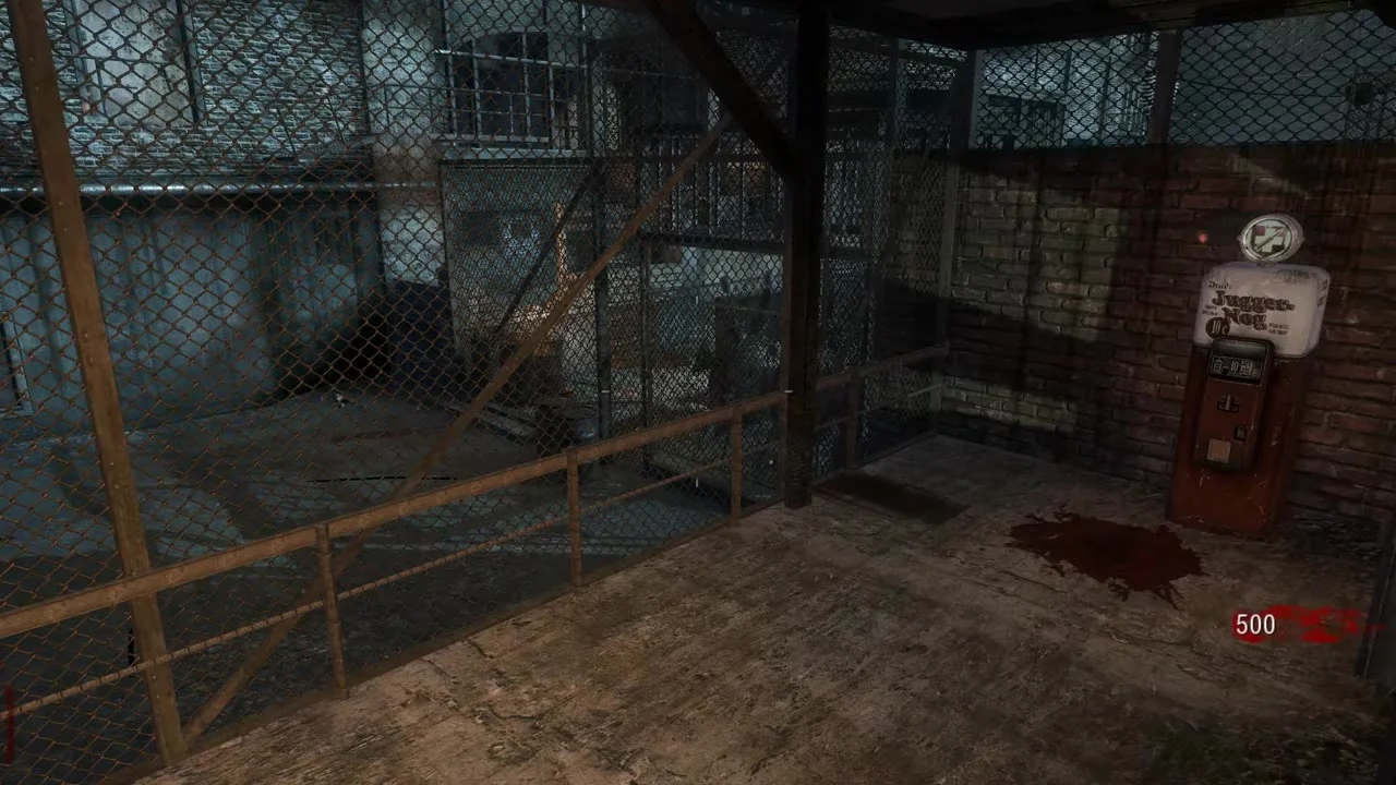 The Juggernog machine behind a fence in Der Riese, Call of Duty Black Ops Zombies