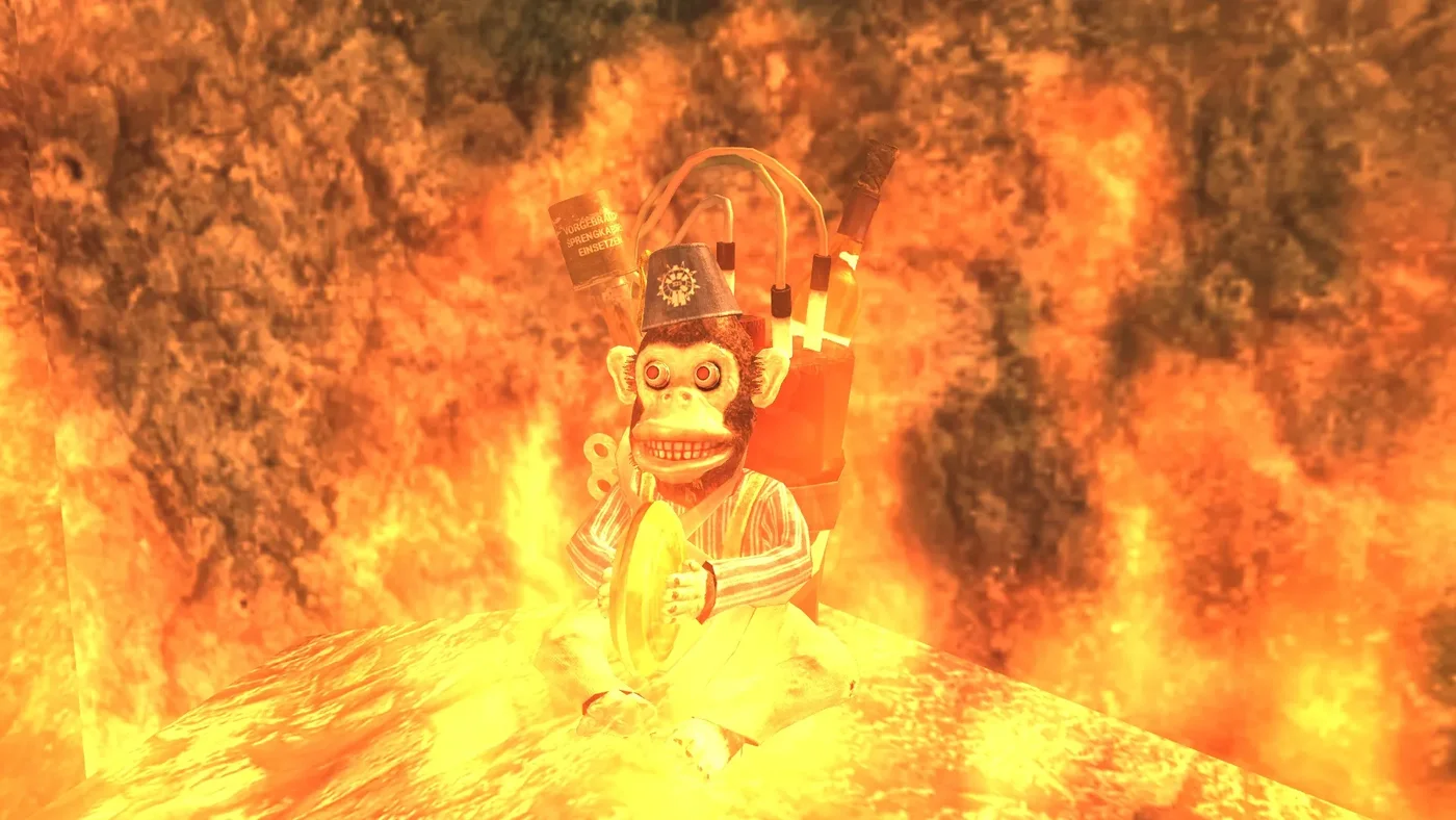 A Monkey Bomb in the flames of a furnace, Der Riese, Call of Duty World at War Zombies