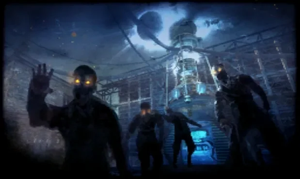 The Der Riese picture of the World at War Zombies menu, Der Riese, Call of Duty World at War Zombies